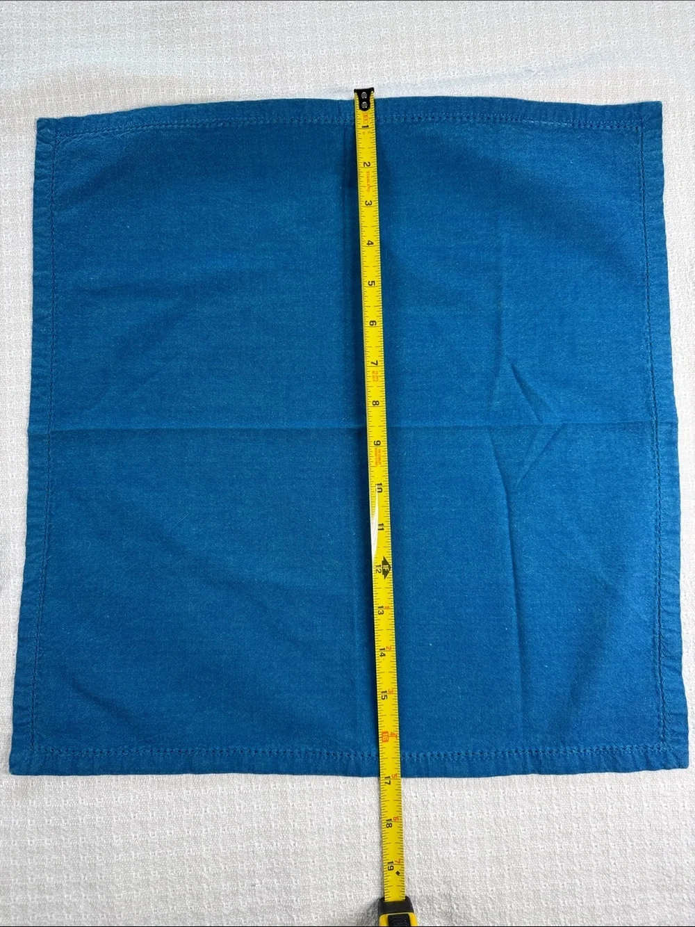 Blue and teal color block placemats with blue napkins 100% cotton made in India